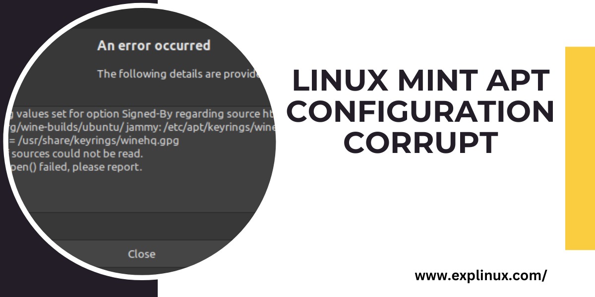 Linux Mint Apt Configuration Corrupt